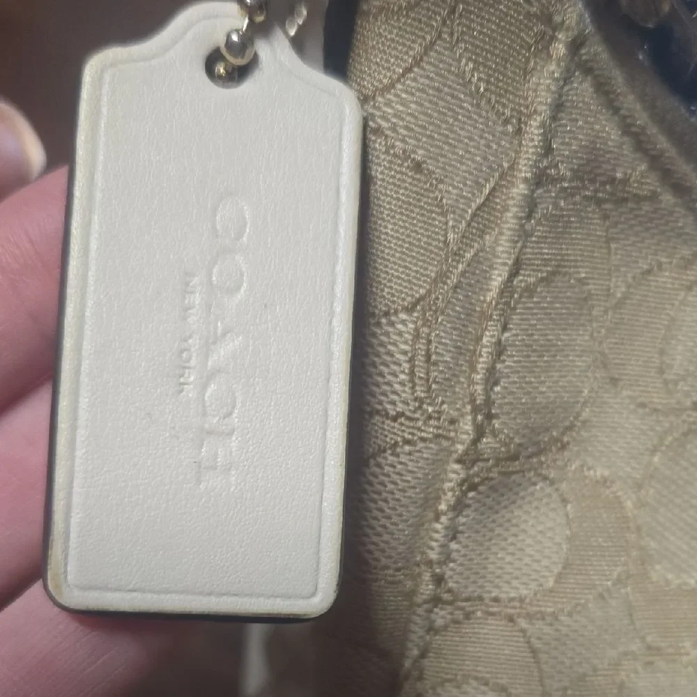 Coach Beige Signature Shoulder Bag